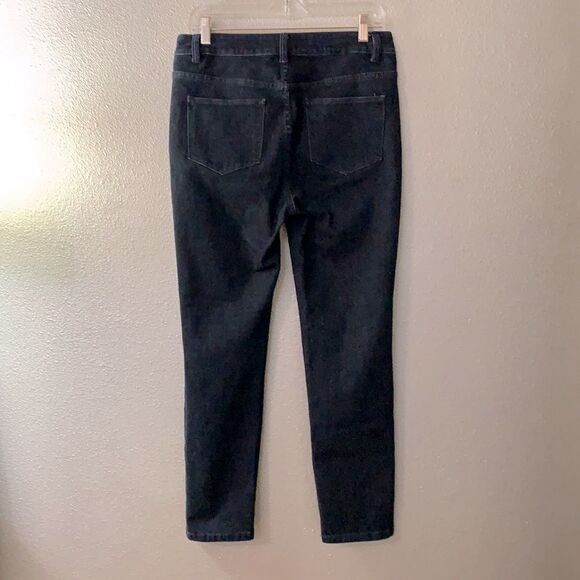 SOFT SURROUNDINGS dark wash jeans zip button fly pockets size PS - Picture 2 of 7